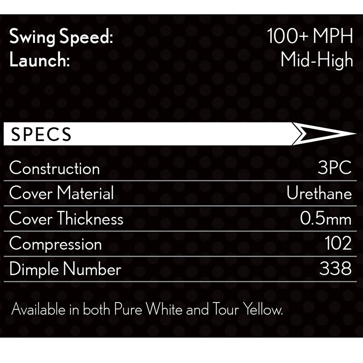 Srixon Z-Star XV premium 3-piece construction designed for tour-level performance