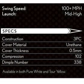Srixon Z-Star XV premium 3-piece construction designed for tour-level performance