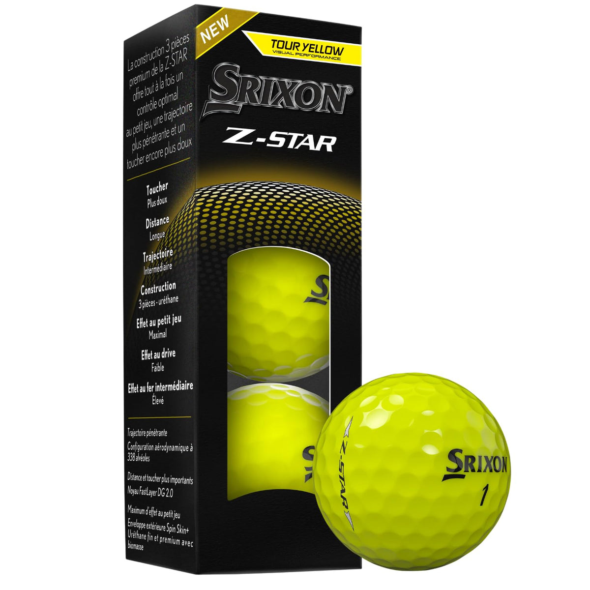 Srixon Z-Star9 338 Speed Dimple pattern reduces drag for stable flight