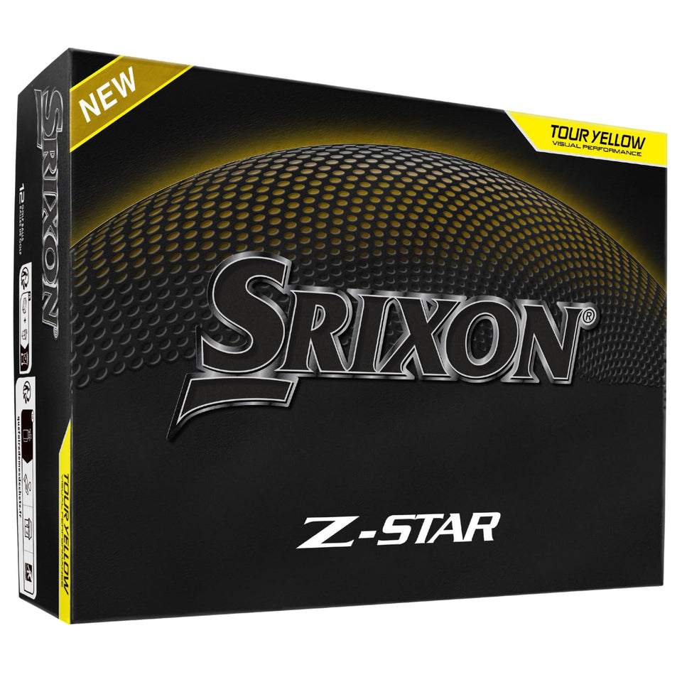 Srixon Z-Star9 Tour Yellow ball front view for clear visibility and alignment