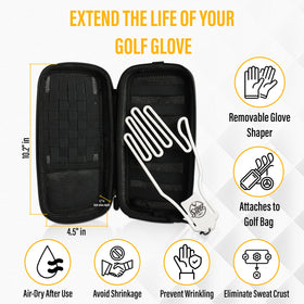Steez Golf Accessory Case shows mesh pockets for quick access to tees and markers.