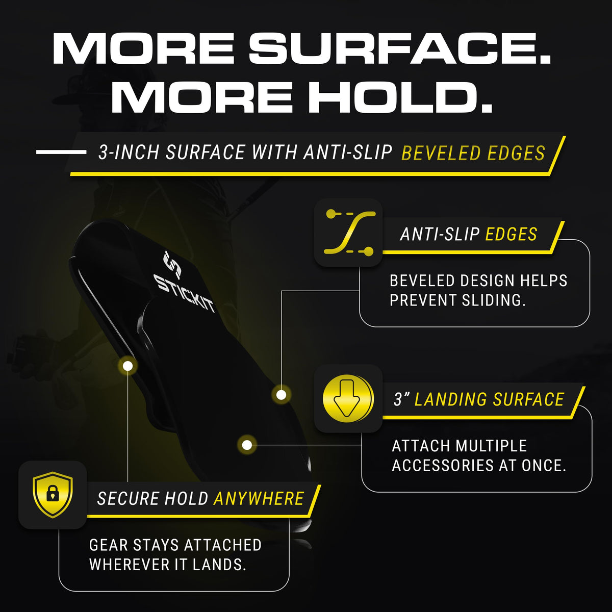 STICKIT beveled edge anti-slip design prevents shifting