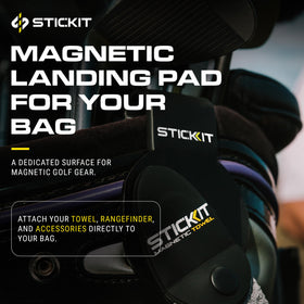 STICKIT clip-on magnet keeps towels within reach during rounds