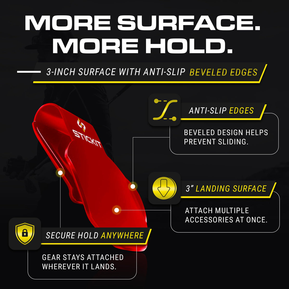 STICKIT fits cart, stand, and carry bags for universal use