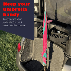 StixClip training aid storage neatly holds alignment sticks and warm-up tools.