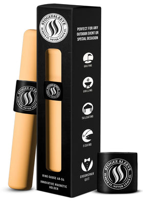 StogeeSleeve magnetic grip secures outdoor gear on carts and racks.