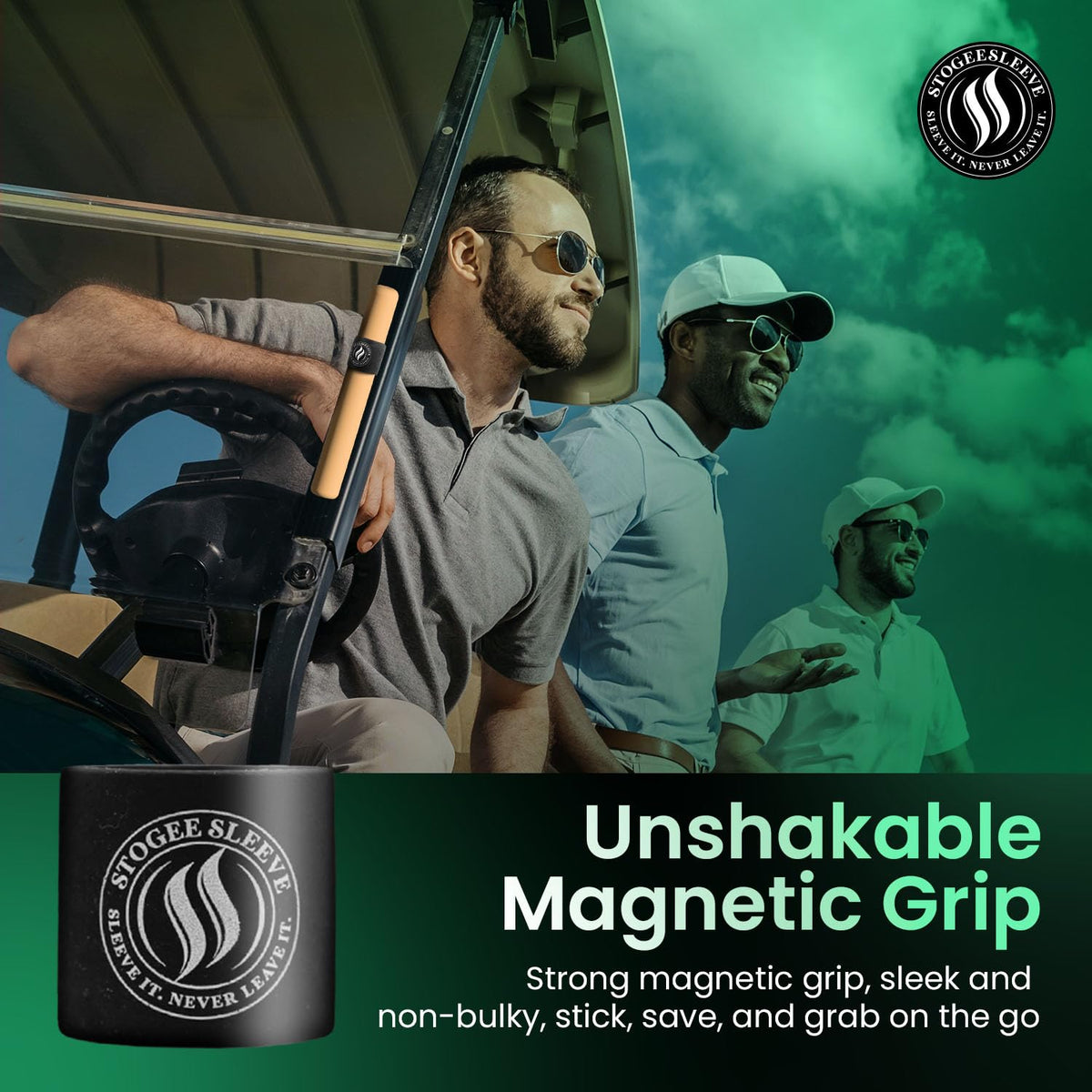 StogeeSleeve multi-use outdoor sleeve supports fishing, camping, and hunting gear.