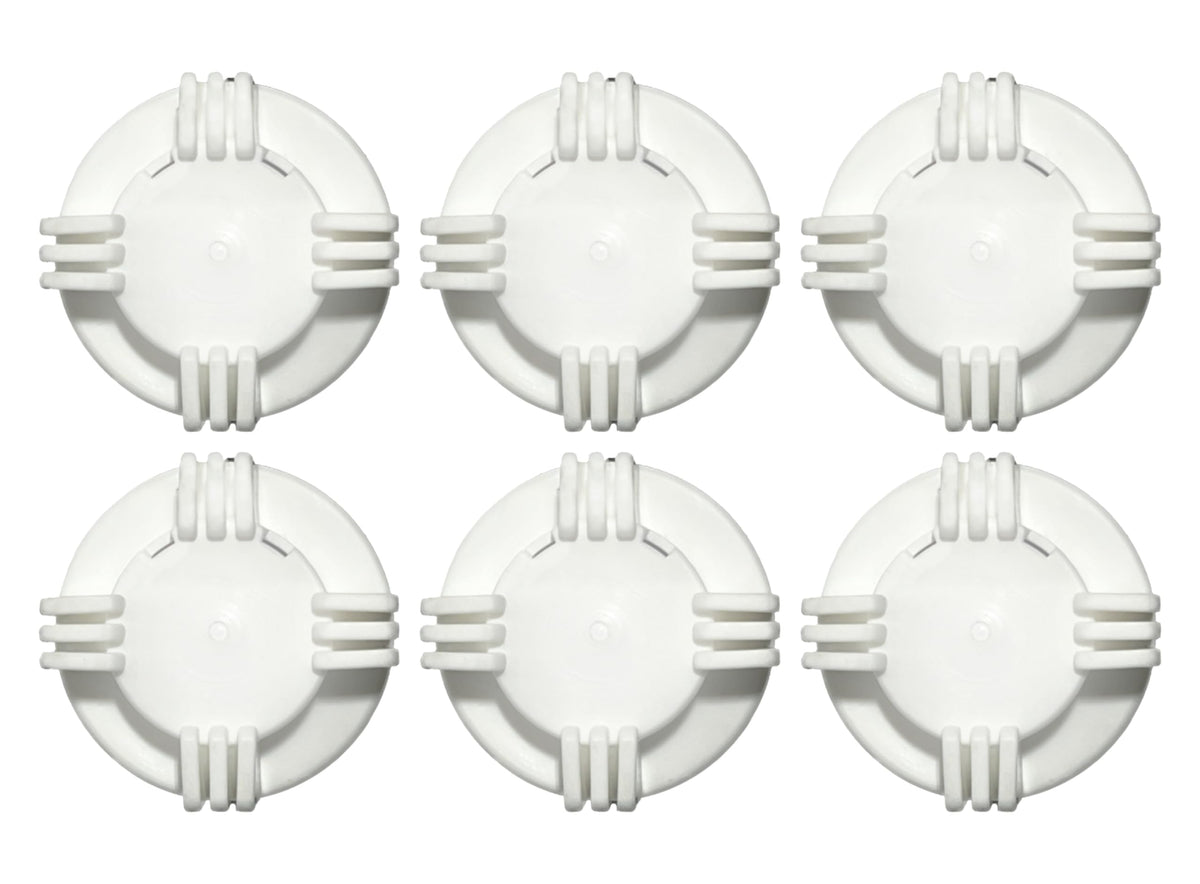 Stone River golf cart vent caps, white, 1/4-turn bayonet, pack of six for easy seal