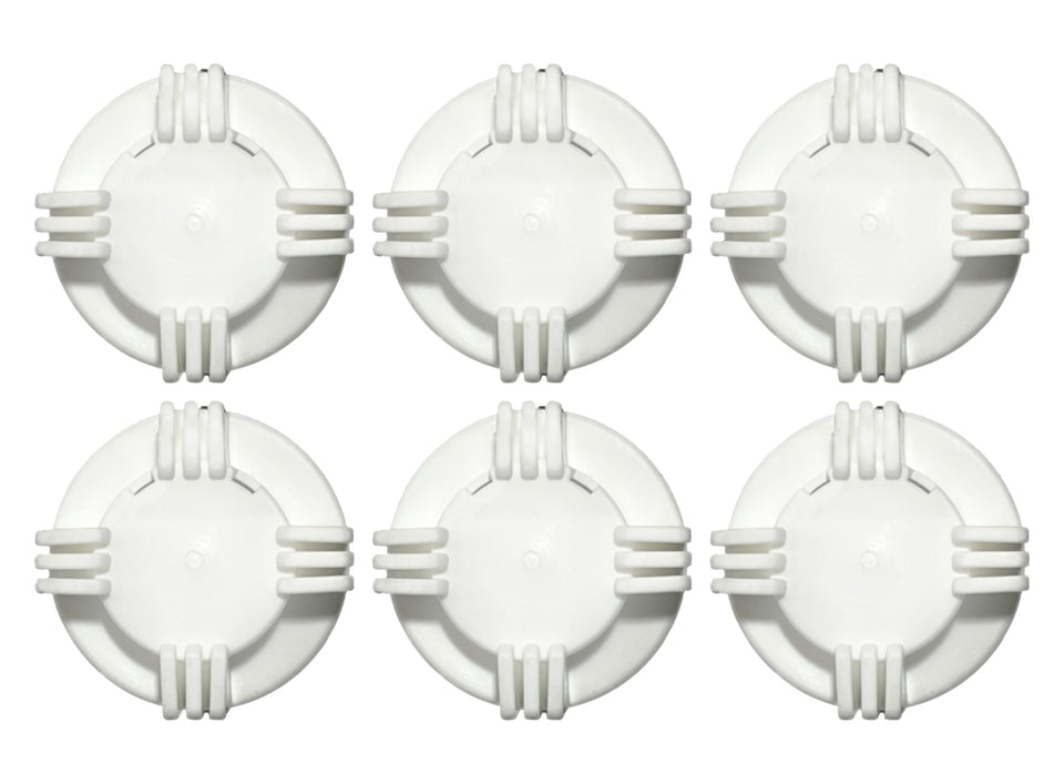 Stone River golf cart vent caps, white, 1/4-turn bayonet, pack of six for easy seal