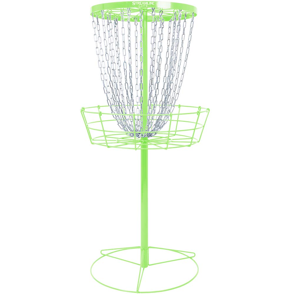 Streamline Discs Lite Basket lime overview, a portable practice target for disc golf.