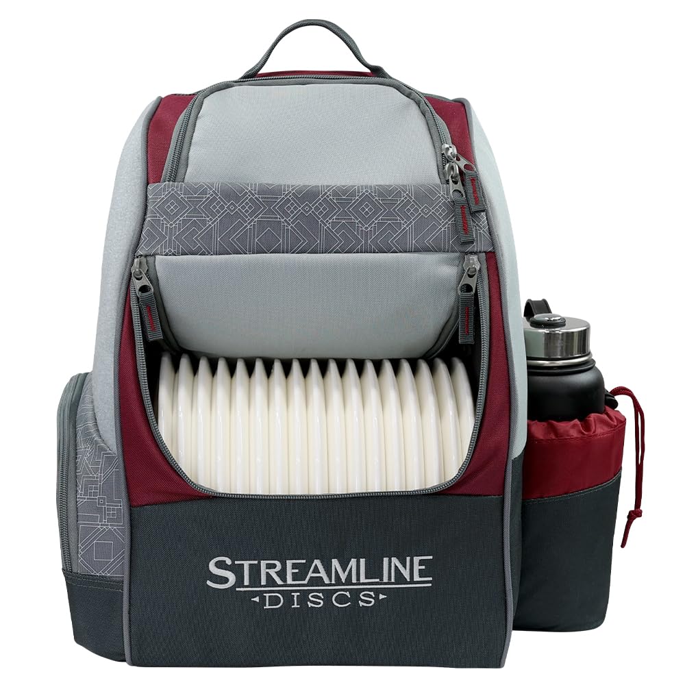 Streamline Discs Shuttle backpack front view showing spacious main compartment for discs.