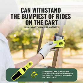 Stripebird 2.0 buckle-less silhouette demonstrates streamlined setup on cart or bag.