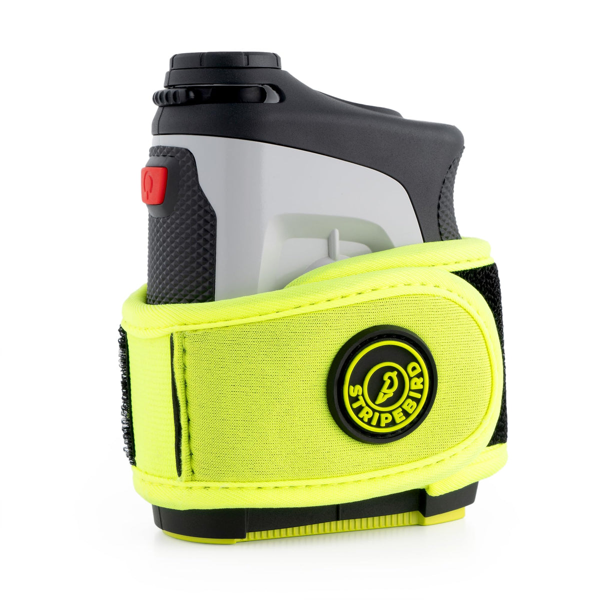 Stripebird 2.0 slim-form-fitting strap closeup showing compact design for comfortable rangefinder use.