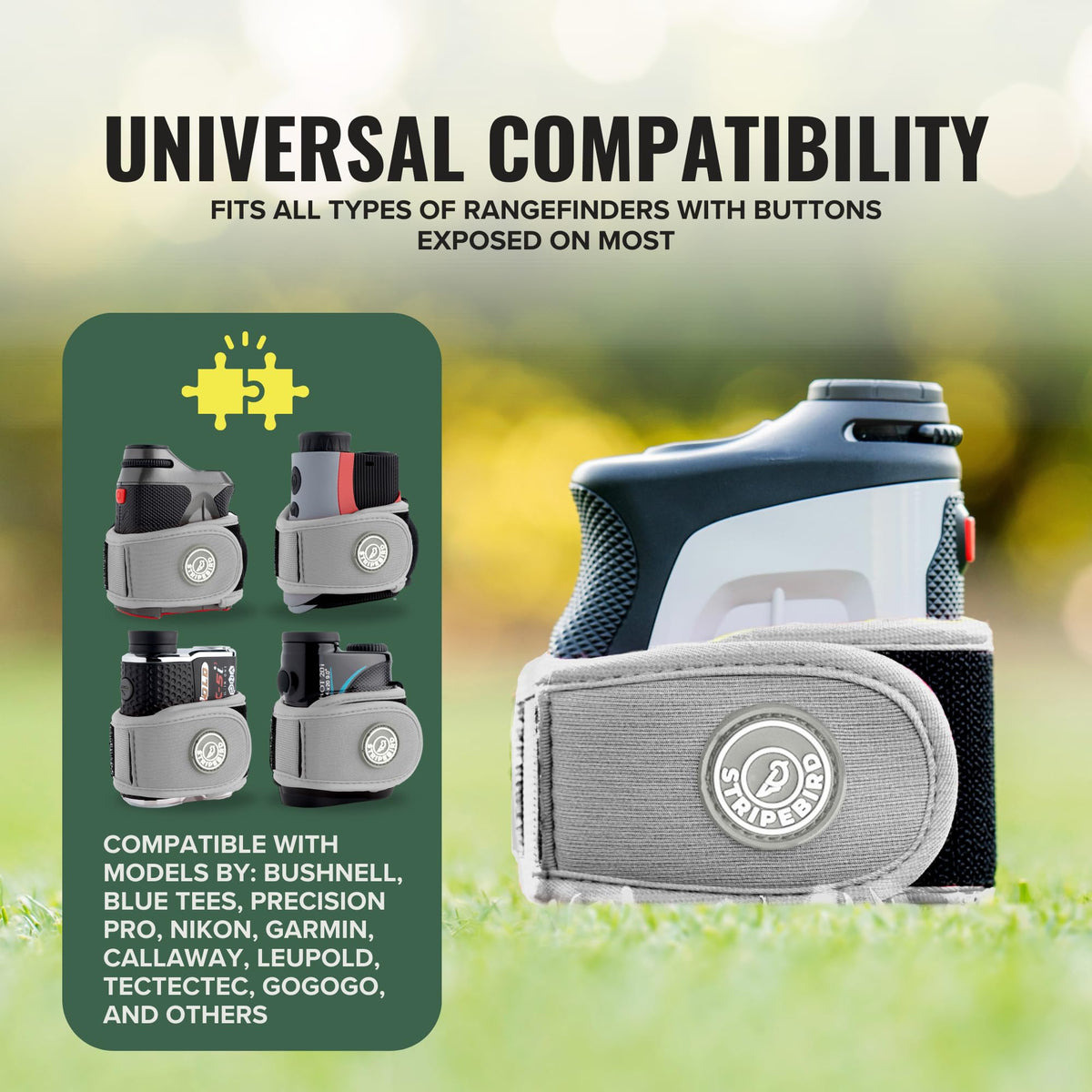 Stripebird 2.0 strap wrapped around a rangefinder showing compact fit