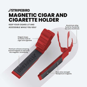 Stripebird cigar clip magnet close-up showing a strong grip.
