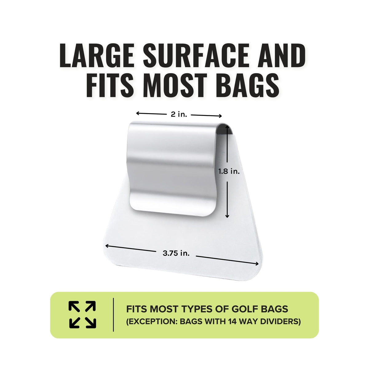 Stripebird hub complements most golf bags, expanding on-bag organization options.