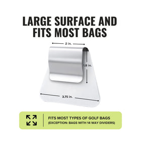 Stripebird hub complements most golf bags, expanding on-bag organization options.