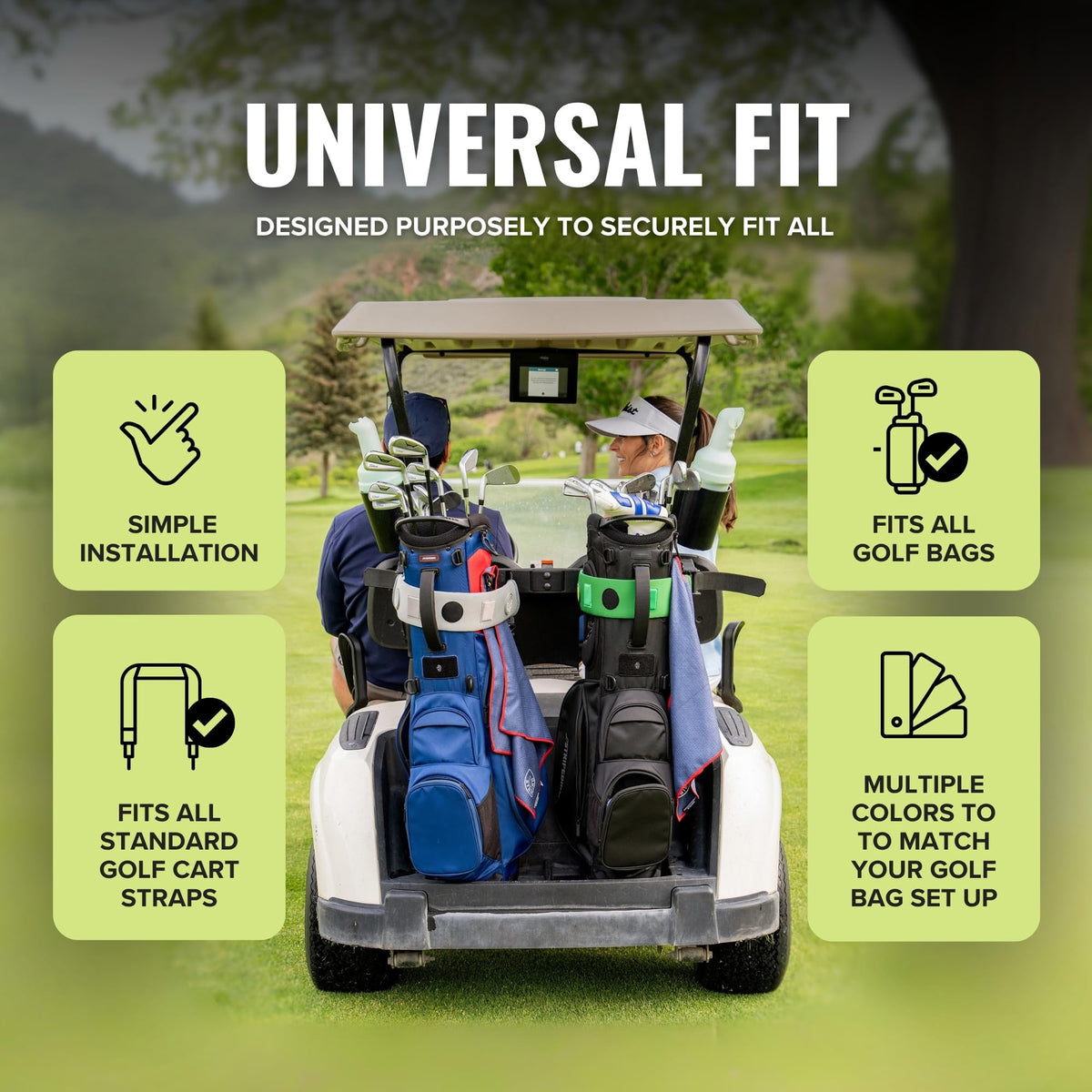Stripebird sleeve on golf bag shows durable protection from strap friction