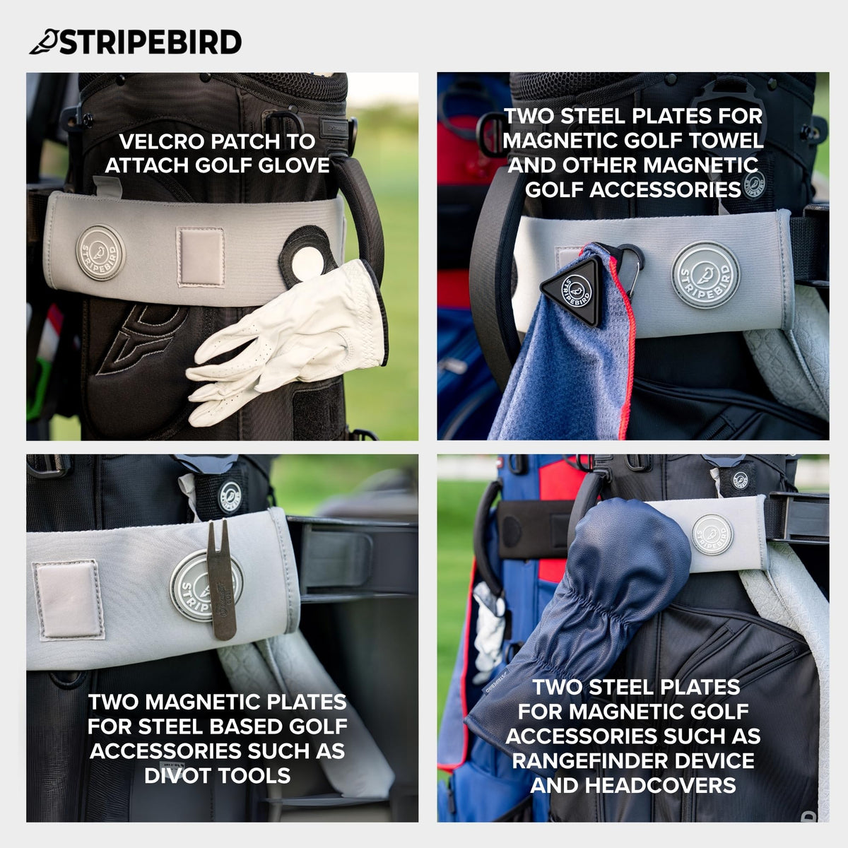 Stripebird gray sleeve installation view demonstrates easy slide-on universal fit