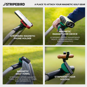 Stripebird magnetic cell phone holder mounted for easy cart visibility