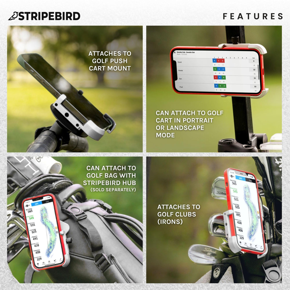 Stripebird no-install setup on cart ensures instant, secure mounting.