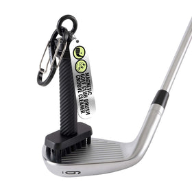 Stripebird magnetic golf brush detachable black for quick club cleaning.