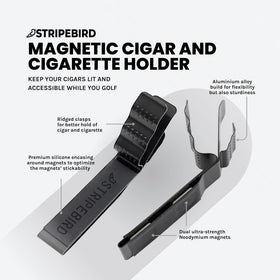Stripebird Magnetic Golf Cigar Holder magnet ensures stable cigar grip on uneven terrain