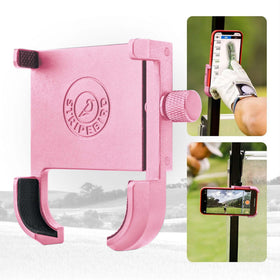 Stripebird magnetic phone holder on a golf cart showing secure hold during a bumpy ride.