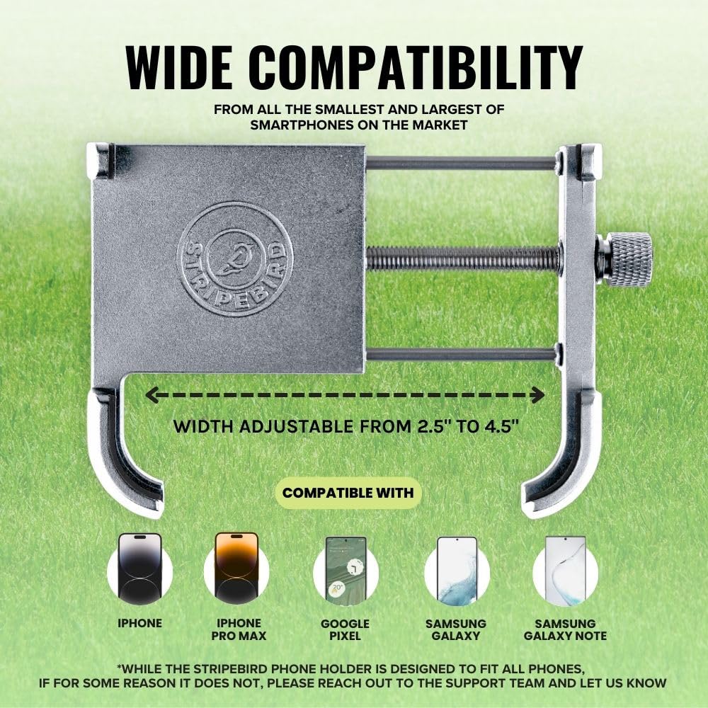 Stripebird US patented magnet system provides strong hold without tools.