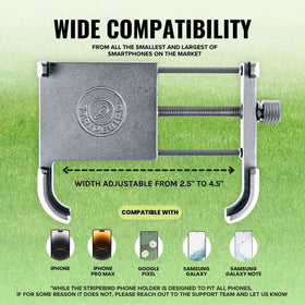 Stripebird US patented magnet system provides strong hold without tools.