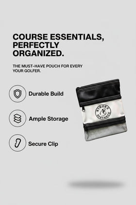 Stroke & Distance SD Golf Pouch portable design keeps essentials within reach.