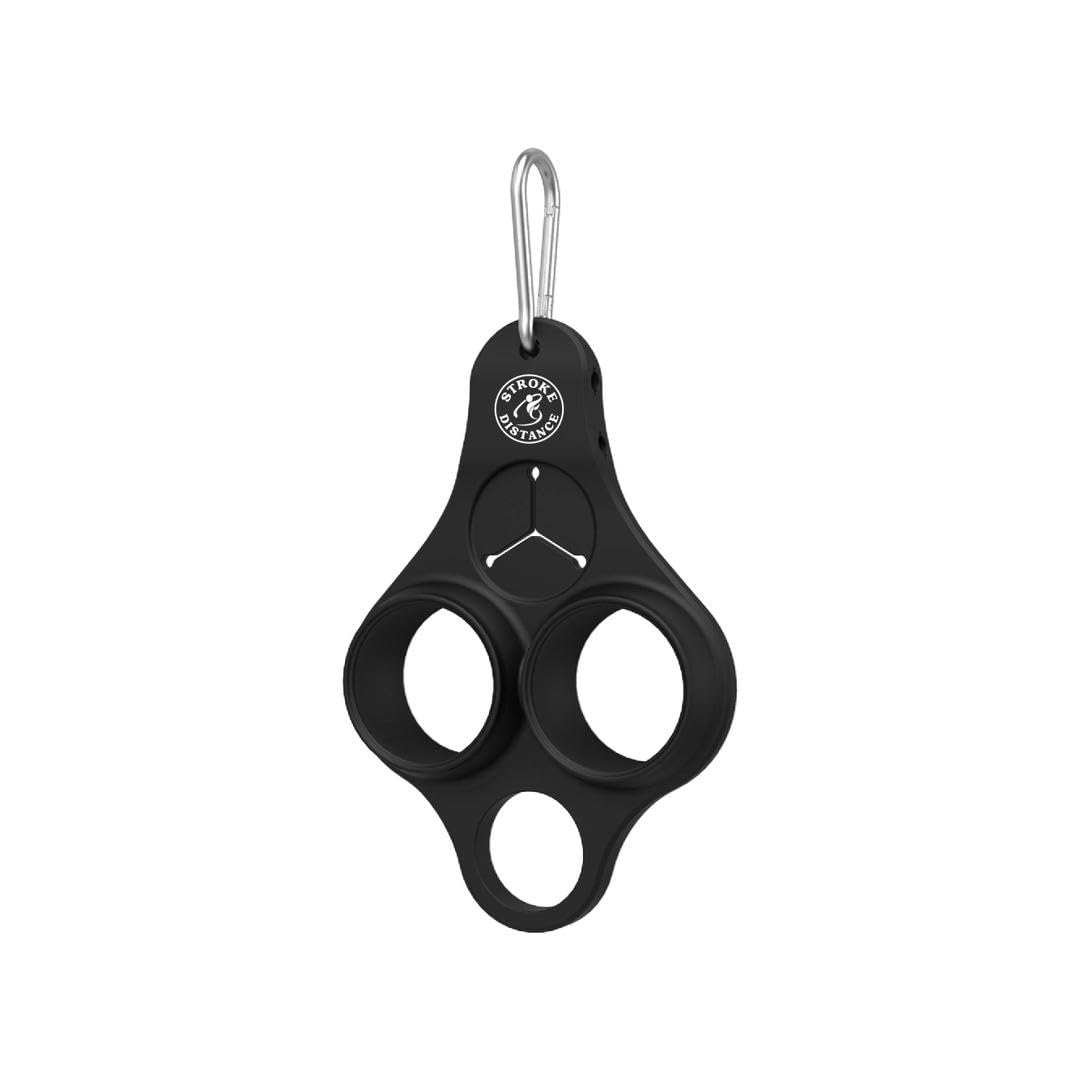 Stroke & Distance golf ball holder clip-on attachment securing essentials quickly