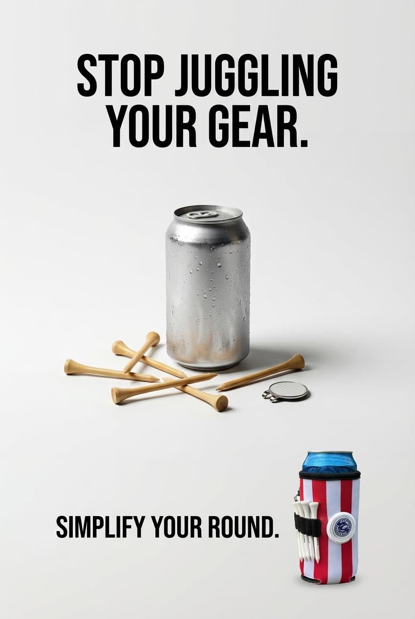 Stroke & Distance slim can fit 12oz ensures drinks stay cold from tee to green.