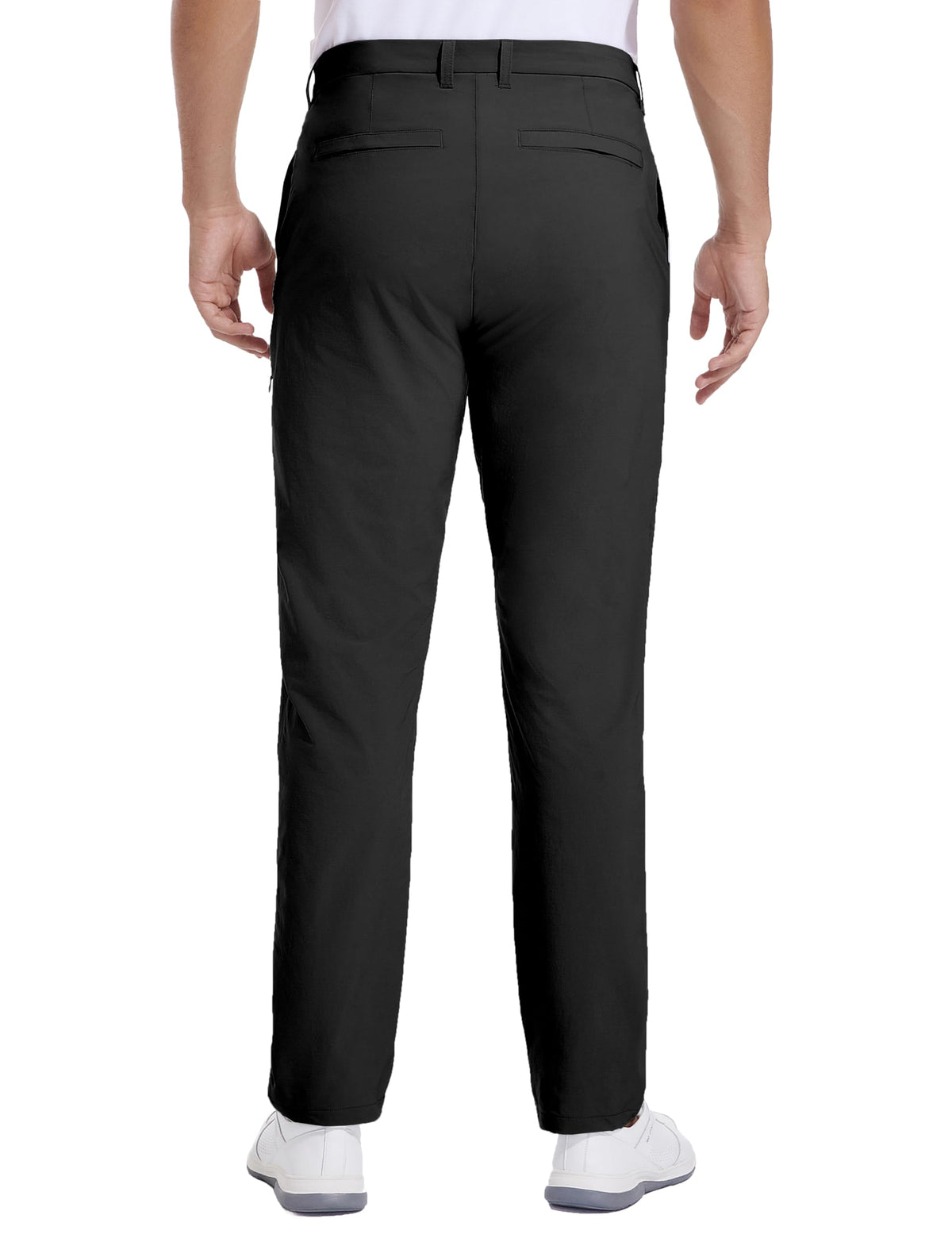 Strweitt golf pants showing quick-dry fabric ideal for travel and active days.