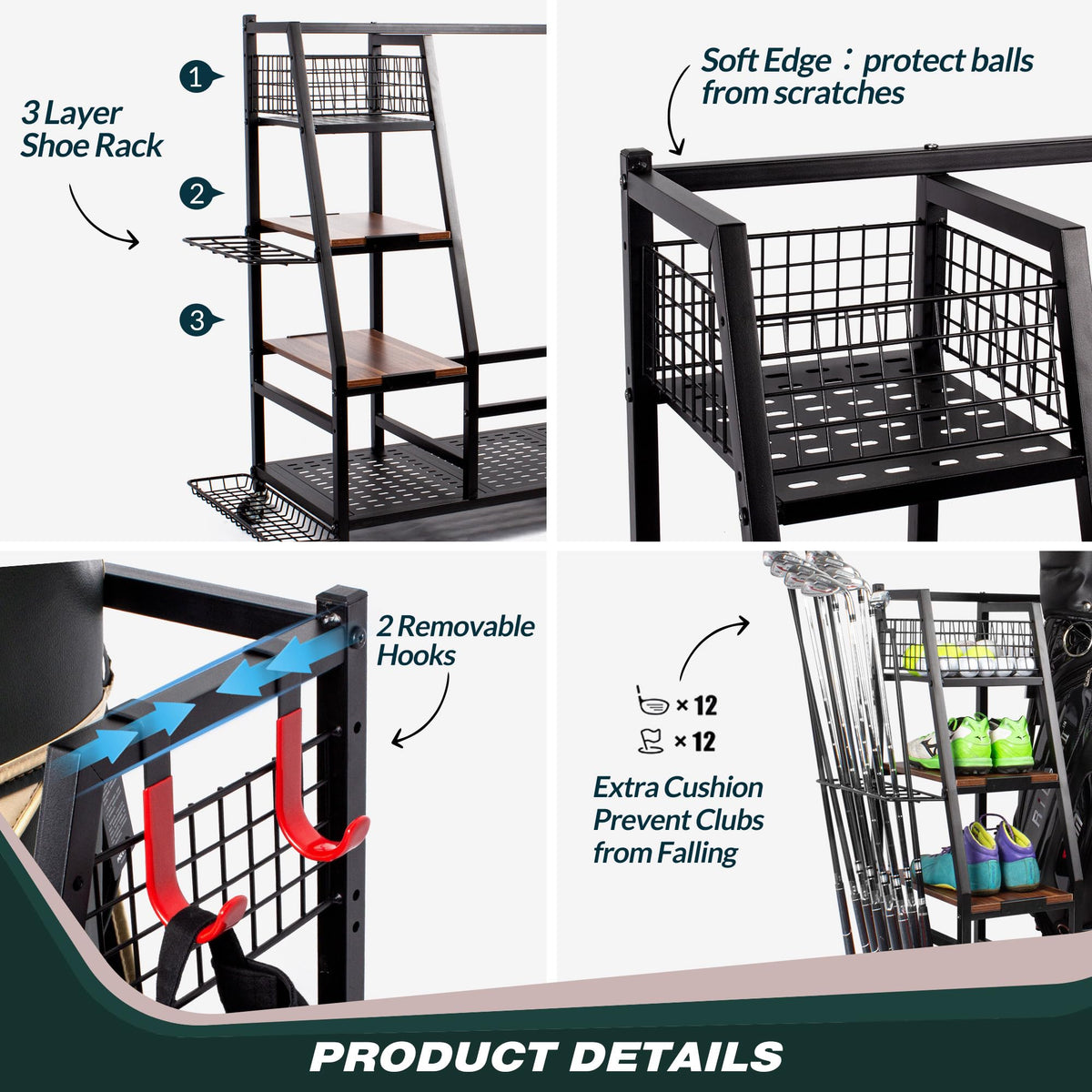 Sttoraboks wooden shelf detail highlighting durable storage for shoes