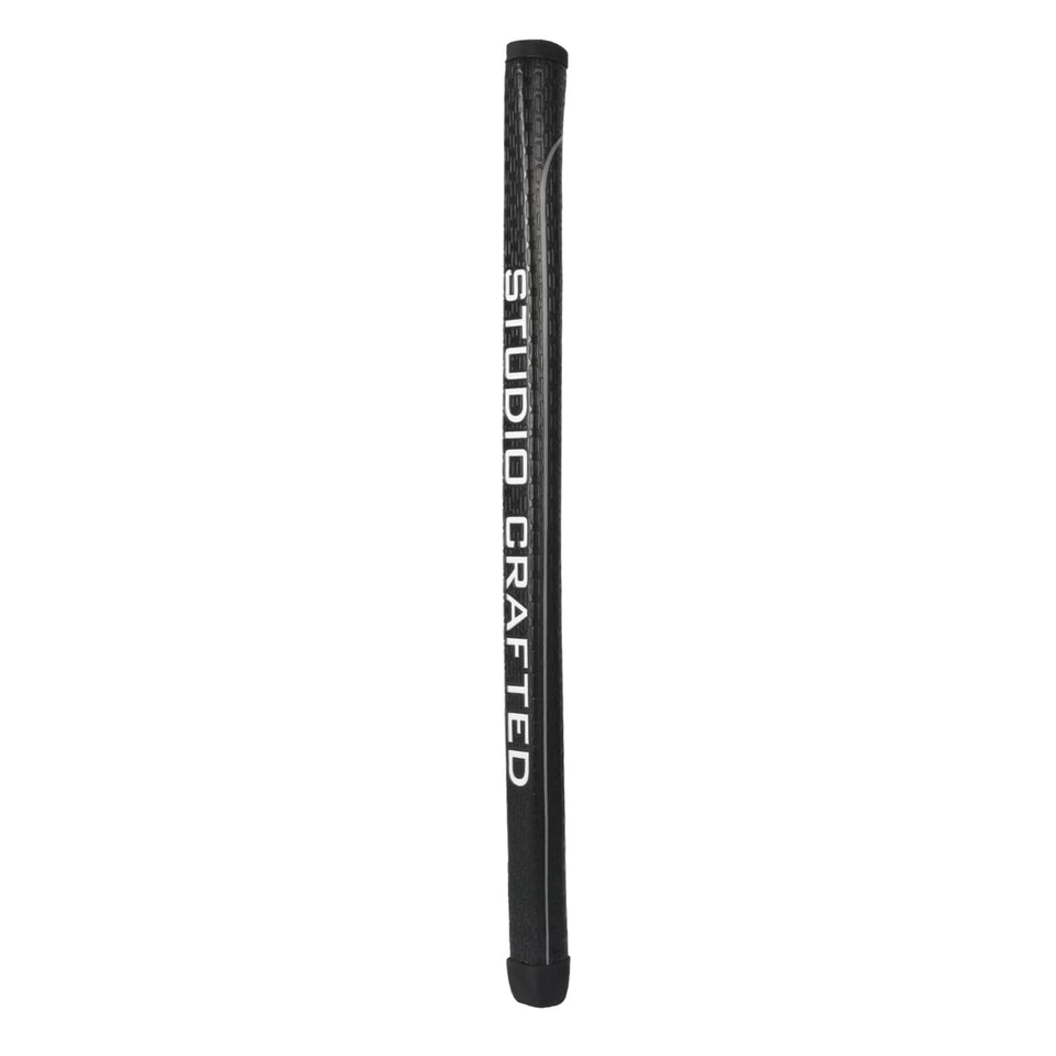 Studio Crafted long-design black golf putter grip for balanced strokes.