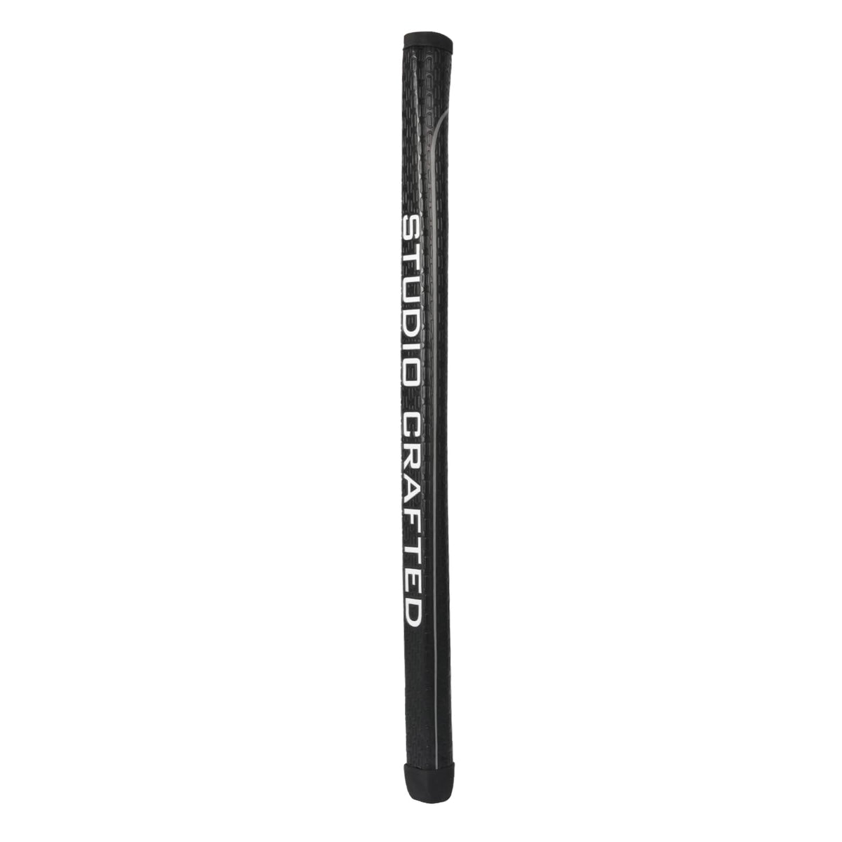 Studio Crafted long-design black golf putter grip close-up for enhanced feel.