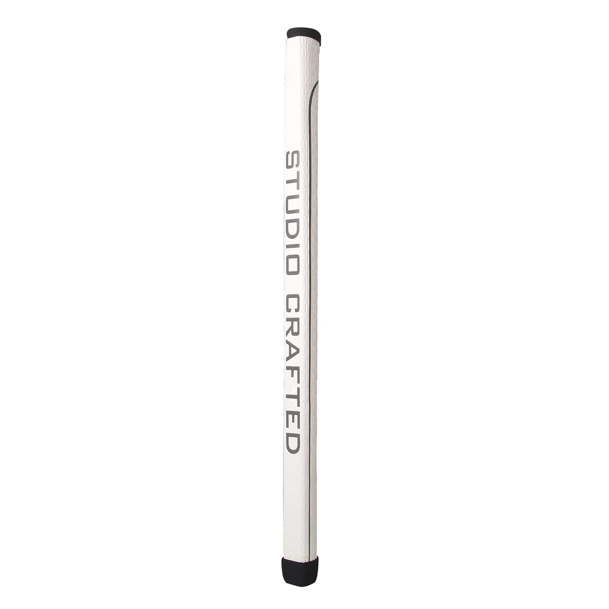 Studio Crafted long-design black putter grip front view, premium PU leather feel