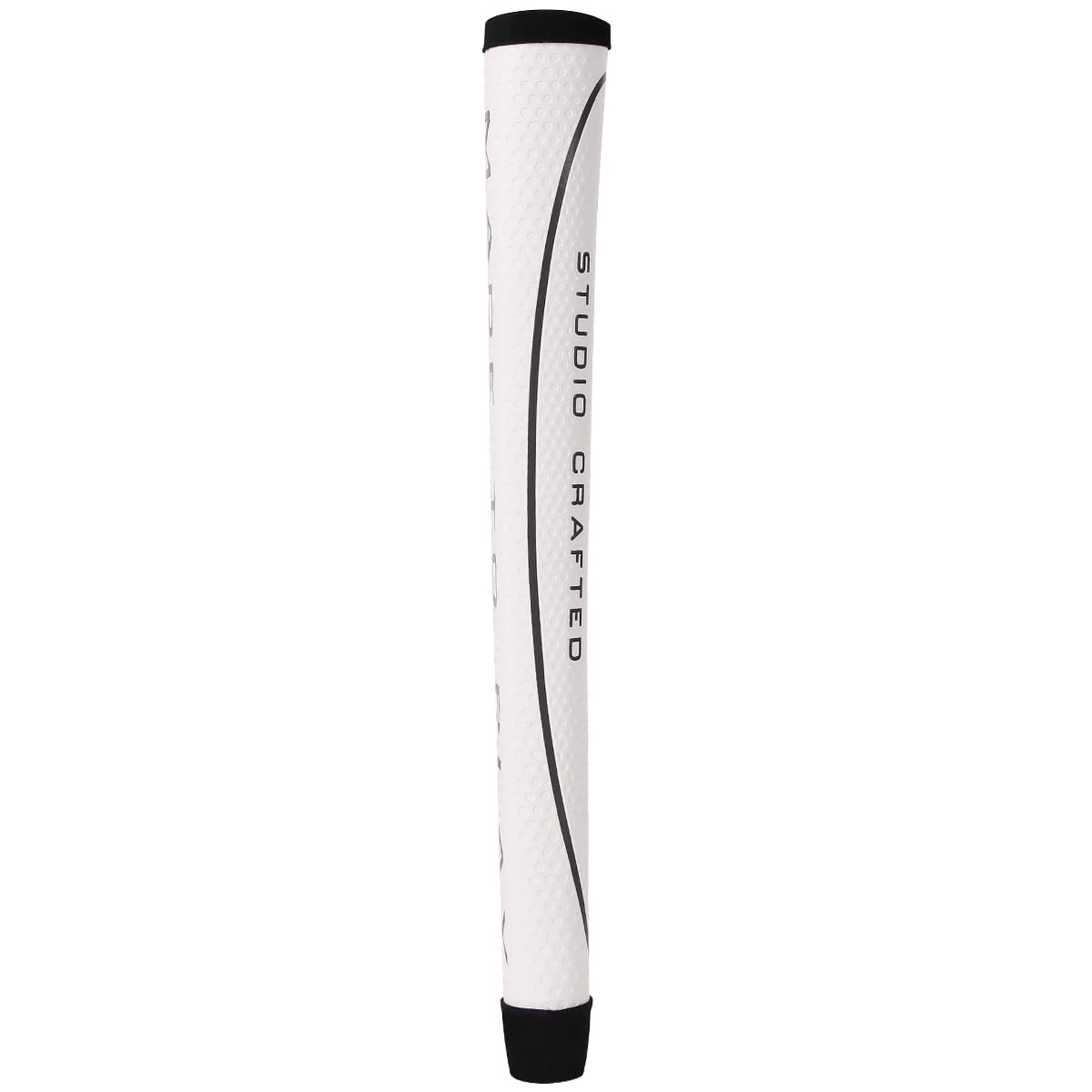 Side-angle shot highlights pistol shape and ergonomic contour for smoother strokes