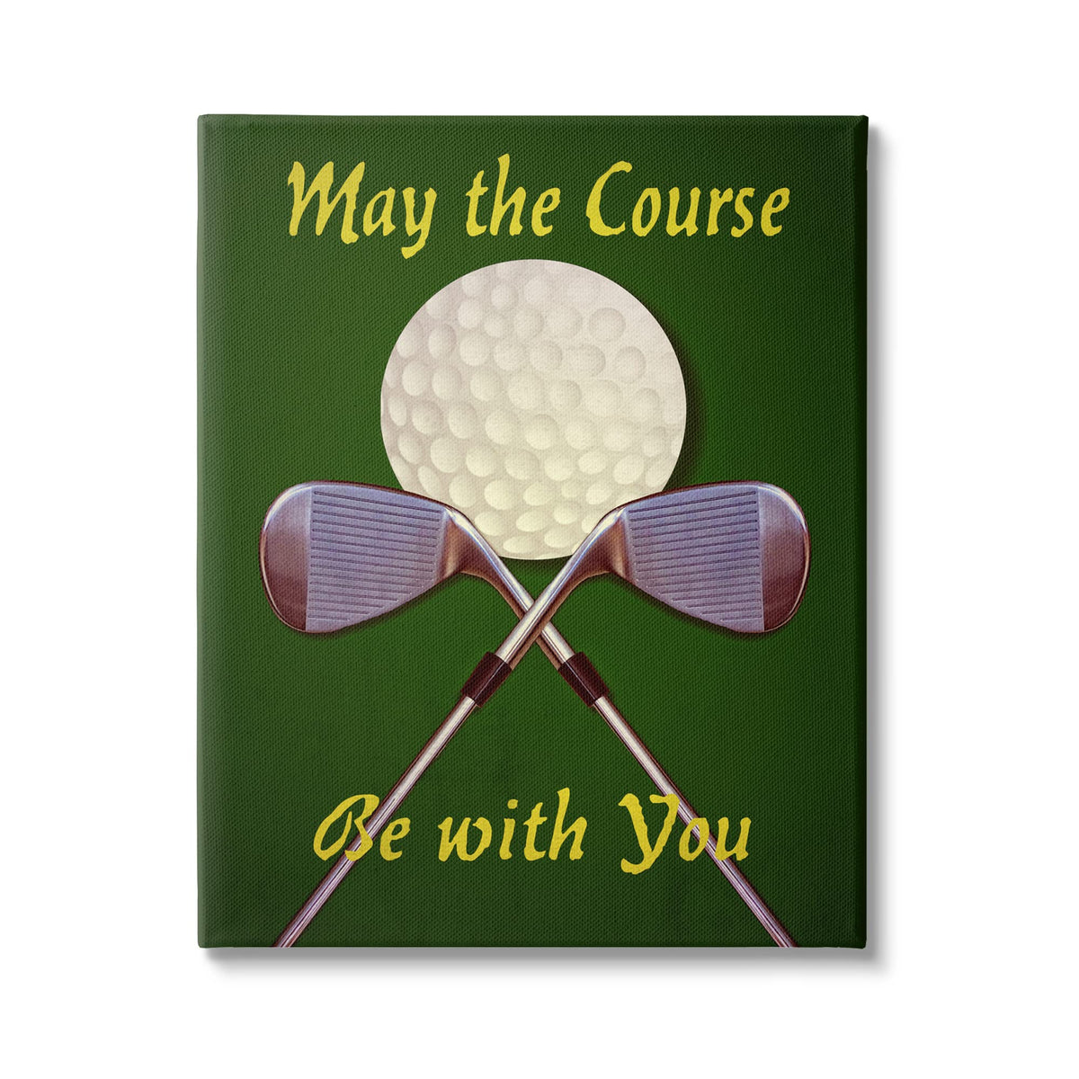 Stupell May Course Be With You golf clubs canvas wall art, perfect for a game-room focal piece.