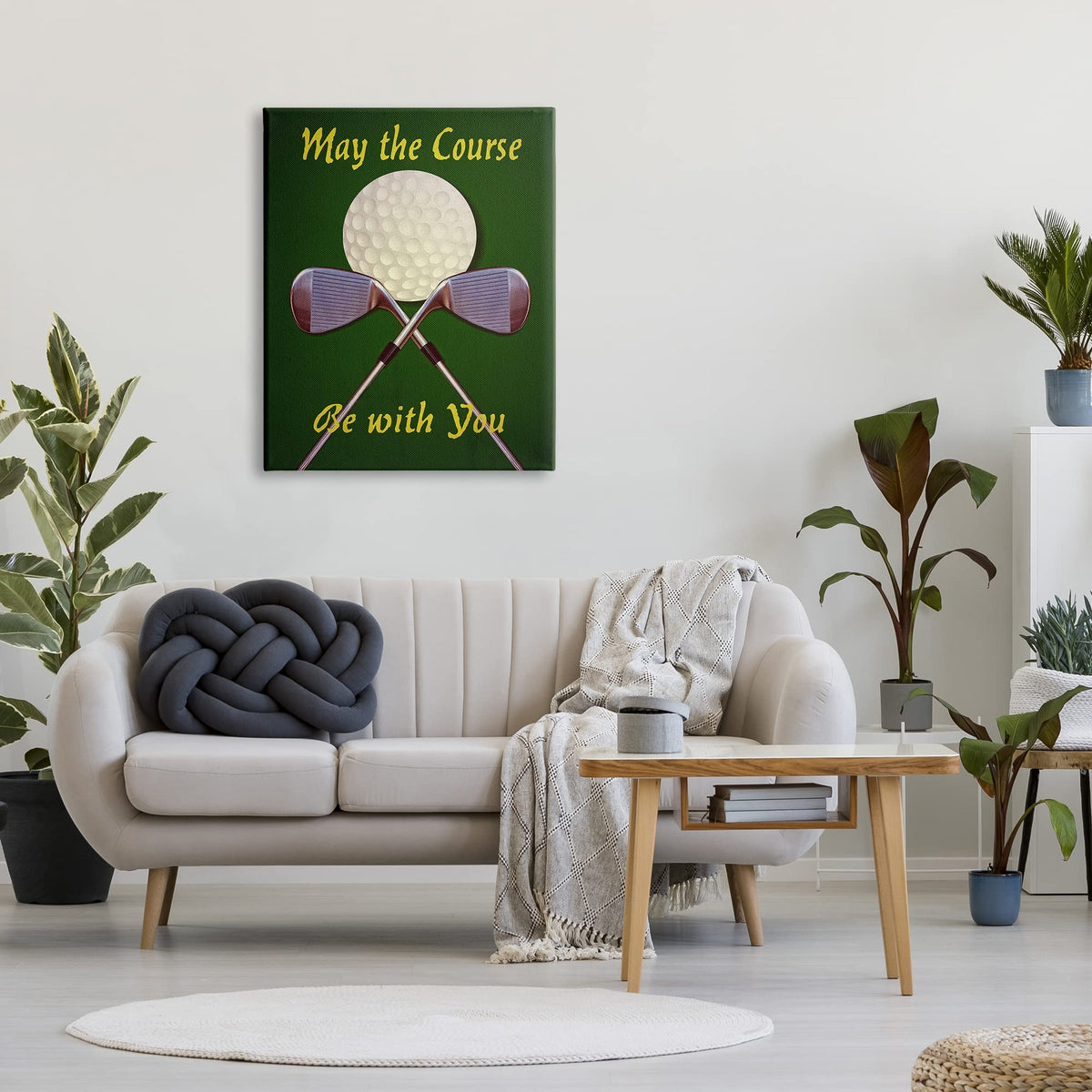 Stupell May Course Be With You golf ball detail adds sport-inspired flair to living spaces.