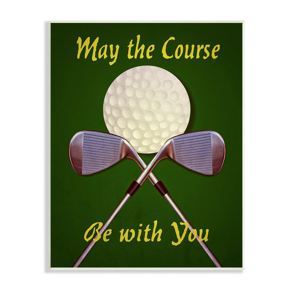 Stupell May Course golf clubs wall art by Graffitee Studios adds sporty style.
