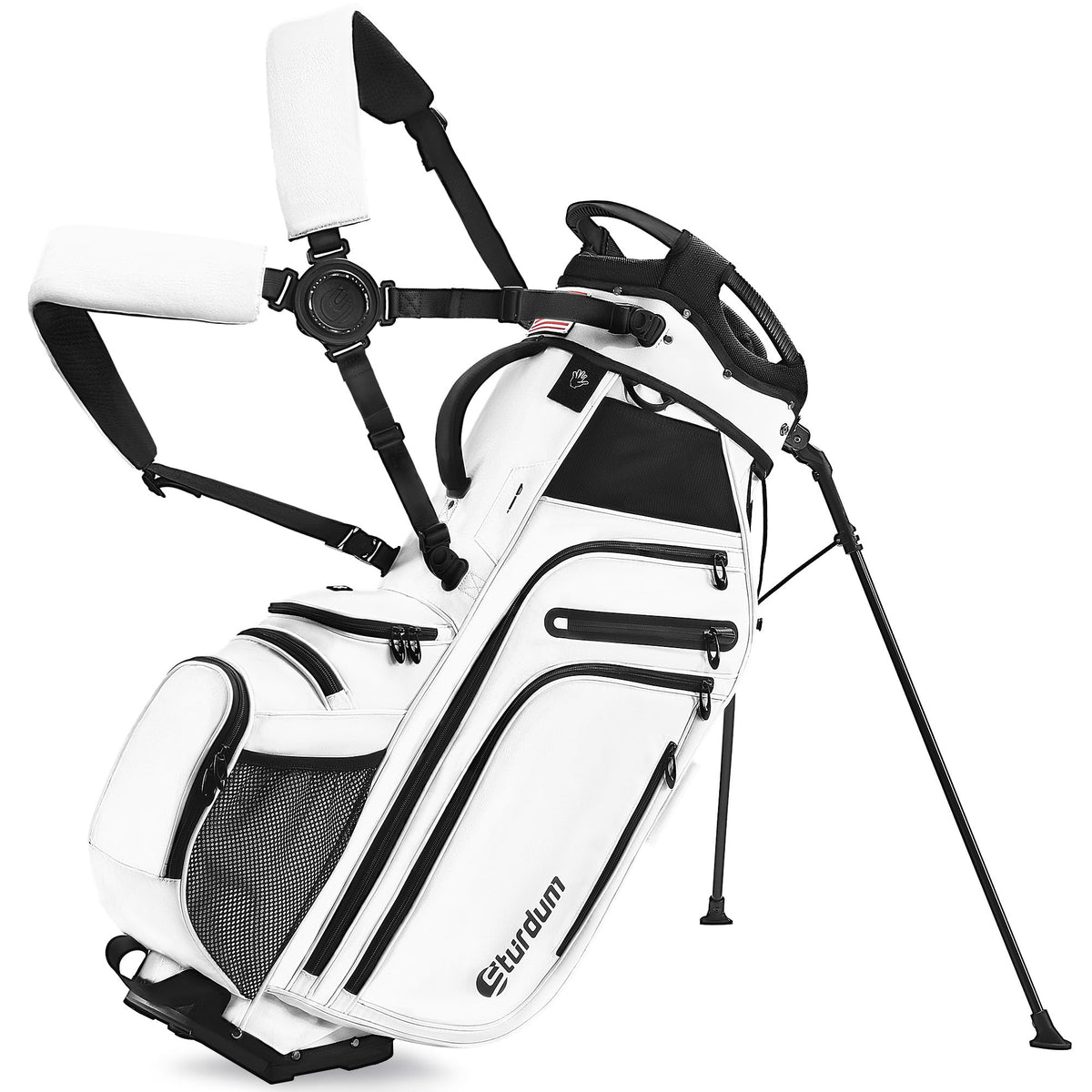 Sturdum ergonomic dual strap carry system reduces fatigue on long rounds.