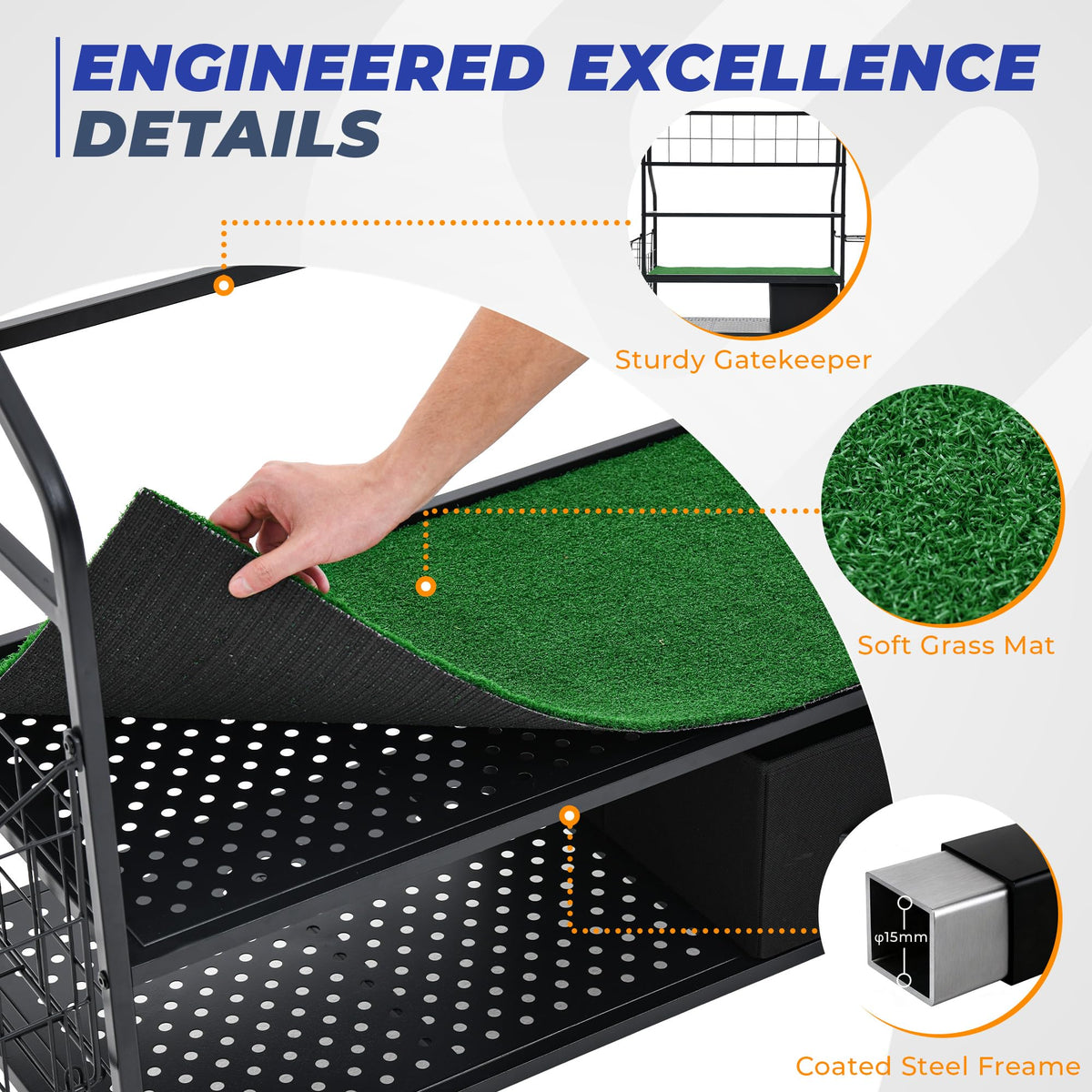 Sturdum soft turf contact helps prevent scuffs during handling