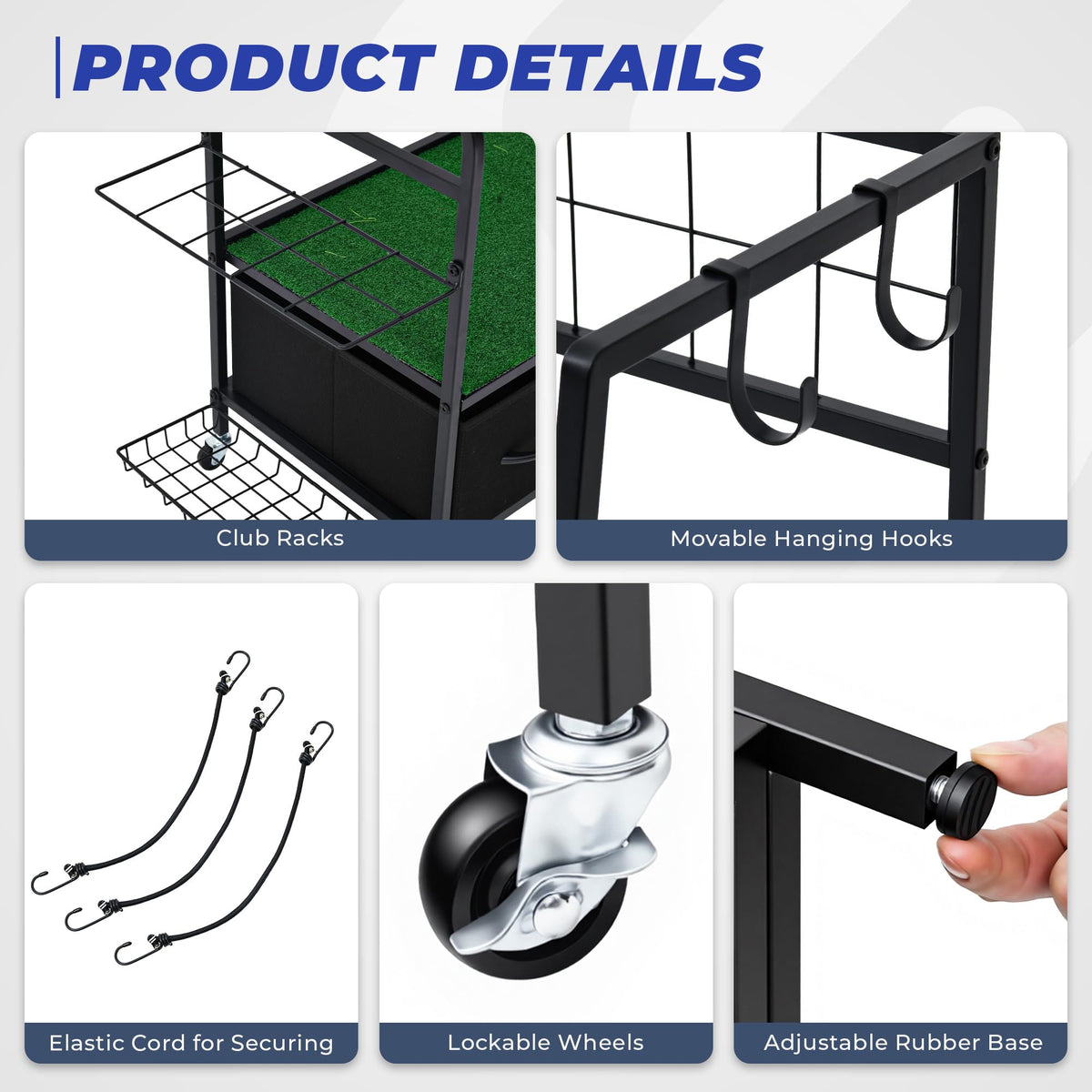 Sturdum four casters enable smooth moves around the garage