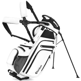 Sturdum golf bag in action demonstrates lightweight portability on the course.