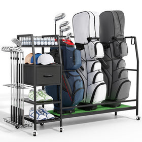 Sturdum golf bag organizer 4 tier rack keeps gear neatly stored and accessible