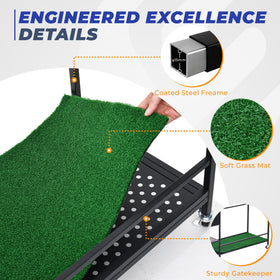 Sturdum golf bag organizer turf mat detail protects bag bases