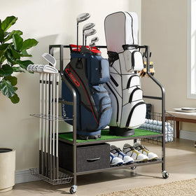 Sturdum side bin storage for shoes, balls, and gloves