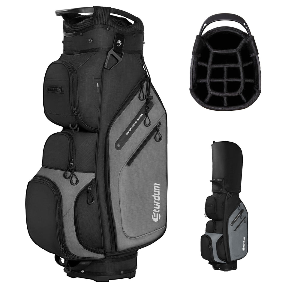 Sturdum golf cart bag top 14-way divider keeps clubs organized and accessible.